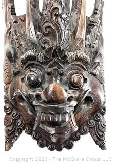 Carved Ebony Indonesian Tribal Mask. 6" x 14"