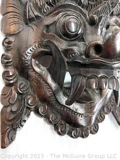 Carved Ebony Indonesian Tribal Mask. 6" x 14"