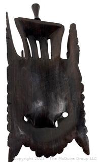 Carved Ebony Indonesian Tribal Mask. 6" x 14"