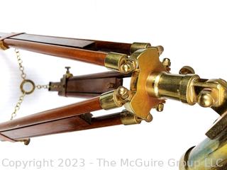 Maritime Nautical Brass Telescope with Tripod Wood Stand