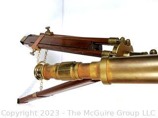 Maritime Nautical Brass Telescope with Tripod Wood Stand