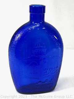 Commemorative Cobalt Blue Glass Bottle - Naval Chapel, Annapolis