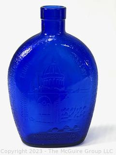 Commemorative Cobalt Blue Glass Bottle - Naval Chapel, Annapolis