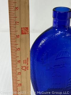 Commemorative Cobalt Blue Glass Bottle - Naval Chapel, Annapolis