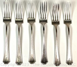 Six (6) Sterling Silver Dinner Forks.  262 grams