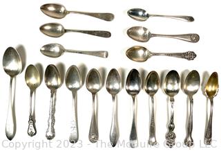 Collection of Sterling Silver Teaspoons in Various Patterns.  367 grams