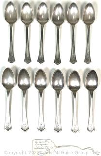 Twelve (12) Sterling Silver Teaspoons by Wallace. 307 grams