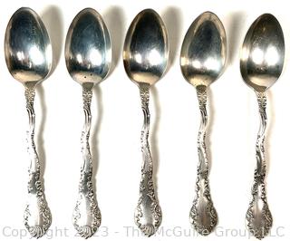 Five (5) Sterling Silver Teaspoons.  88 grams