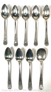 Nine (9) Sterling Silver Spoons by Whiting Mfg.  233 grams