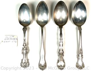 Four (4) Sterling Silver Spoons in Mixed Patterns. 231 grams