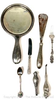 Collection of Silver Plate and Sterling Handled Silver Items 