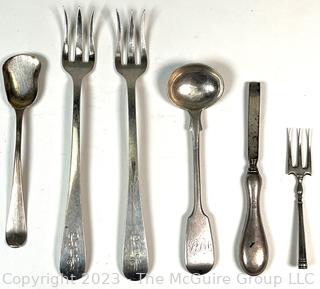 Six (6) Sterling Silver Serving Utensils.  66 grams