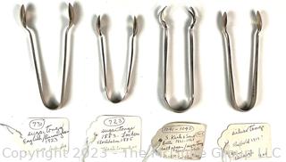 Four (4) Sterling Silver Serving Tongs.  100 grams