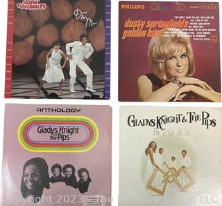 Four (4) Vinyl Record Albums Including (2) Gladys Knight And The Pips albums, Dusty Springfield's Golden Hits and Donny & Marie