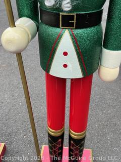 Two (2) Large Floor Standing Christmas Nutcrackers Decoration. Measures 60" Tall