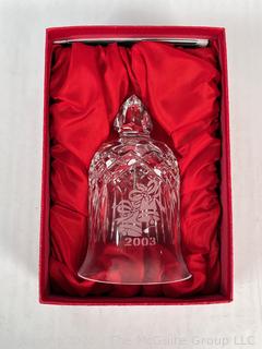 Waterford Christmas "Joy to the World" Cut Crystal Bell 2003 in Box