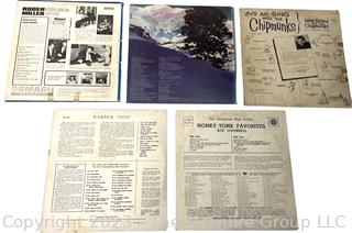 Five (5) Vinyl Record Albums Including Roger Miller Golden Hits, John Denver, David Seville And The Chipmunks, Barbershop Quartet and Honky-Tonk Favorites