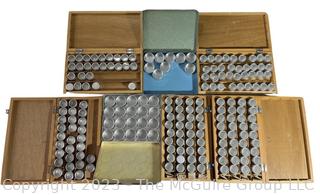 NIB (New in Boxes) Group of Small Round Metal Storage Containers or Tins