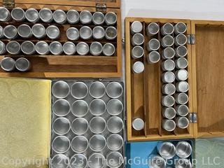 NIB (New in Boxes) Group of Small Round Metal Storage Containers or Tins