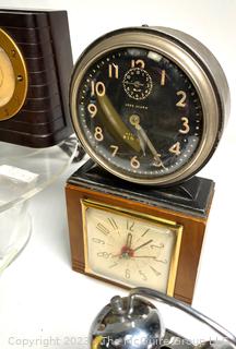 Nine (9) Vintage Alarm, Wall and Desk Clocks