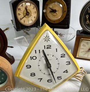 Nine (9) Vintage Alarm, Wall and Desk Clocks