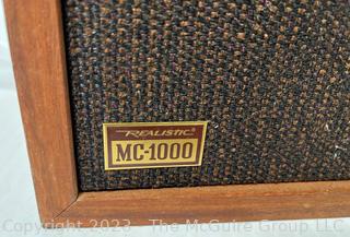 Pair of Vintage Realistic MC-1000 Speakers. Measures 8w x 11d x 17" height