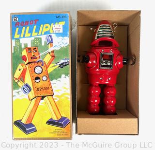 NIB Two (2) Mechanical Windup Toy Robots by Schylling. One Sealed