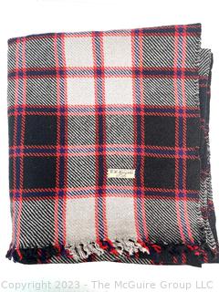 Vintage 100% Wool R.H Macy & Co Made In English Plaid Throw