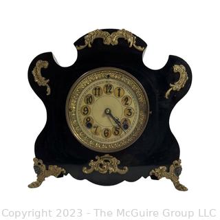 New Haven Clock Co. Iron Case Mantle Clock circa 1880