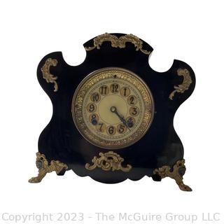 New Haven Clock Co. Iron Case Mantle Clock circa 1880