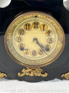 New Haven Clock Co. Iron Case Mantle Clock circa 1880