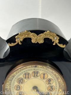 New Haven Clock Co. Iron Case Mantle Clock circa 1880