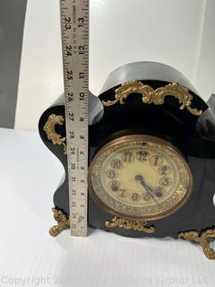 New Haven Clock Co. Iron Case Mantle Clock circa 1880