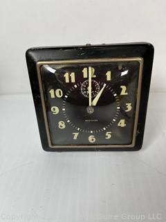 Black Westclox Spur Windup Mechanical Alarm Clock.
