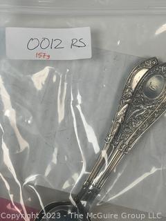 Three (3) Sterling Silver Tablespoons by Whiting Mfg Co in the Arabesque Pattern.  157 grams