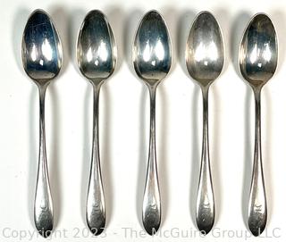 Five (5) Sterling Silver Teaspoons.  90 grams