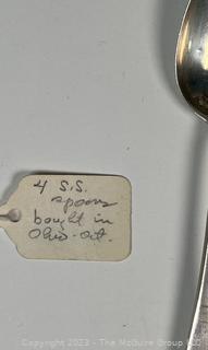 Four (4) Sterling Silver Teaspoons in Mixed Patterns.  76 grams