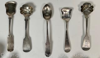 Collection of Mixed Flatware and Serving Pieces.  Four are Sterling Silver.  116 grams