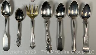 Collection of Mixed Flatware and Serving Pieces.  Four are Sterling Silver.  116 grams