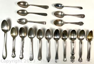 Collection of Sterling Silver Teaspoons in Various Patterns.  367 grams