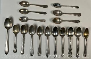 Collection of Sterling Silver Teaspoons in Various Patterns.  367 grams