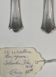 Twelve (12) Sterling Silver Teaspoons by Wallace. 307 grams