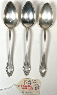 Three (3) Gorham Sterling Silver Teaspoons.  56 grams