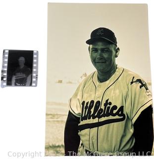 Arthur Rickerby Negative/Reprint of Unidentified Kansas City Athletics Baseball Player circa 1960