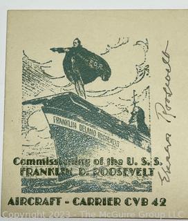 1945 First Day Cover of the Commissioning of the Franklin D. Roosevelt Carrier