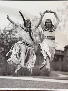 (2) Black and White Photos of Costumed Performers. Top photo measures 8 x 8". Bottom photo measures 10 x 8 1/4"