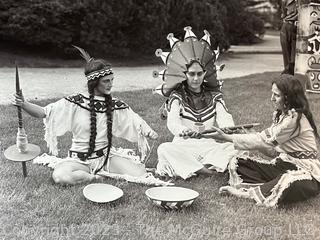 (2) Black and White Photos of Costumed Performers. Top photo measures 8 x 8". Bottom photo measures 10 x 8 1/4"