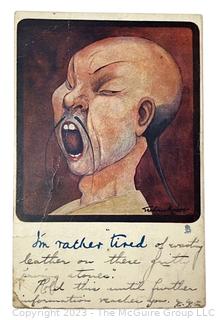 Asian Man Yawning with Eyes Closed Postcard, 1905 by Raphael Tuck & Sons