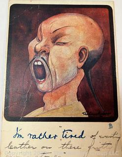 Asian Man Yawning with Eyes Closed Postcard, 1905 by Raphael Tuck & Sons