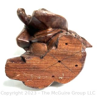 Grouping of Various Tribal Carvings including Figurines and Masks, Woven Herb Basket and Shallow Ceramic Bowl.